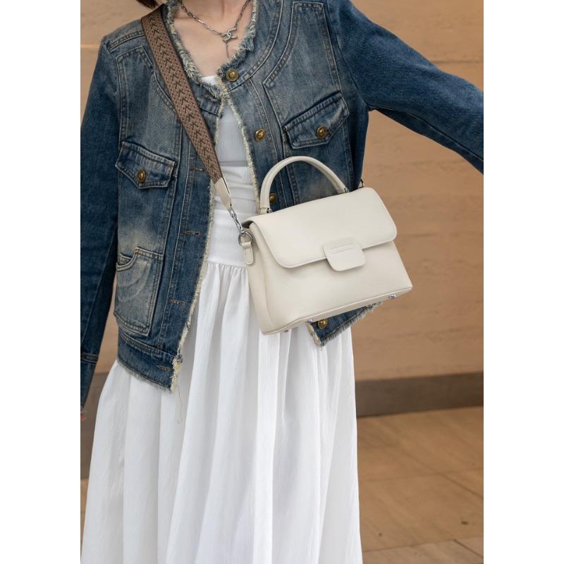 High end Genuine Leather Crossbody Bag for Women's Top Layer Cowhide Bag New Fashionable and Atmospheric One Shoulder Small Square Bag