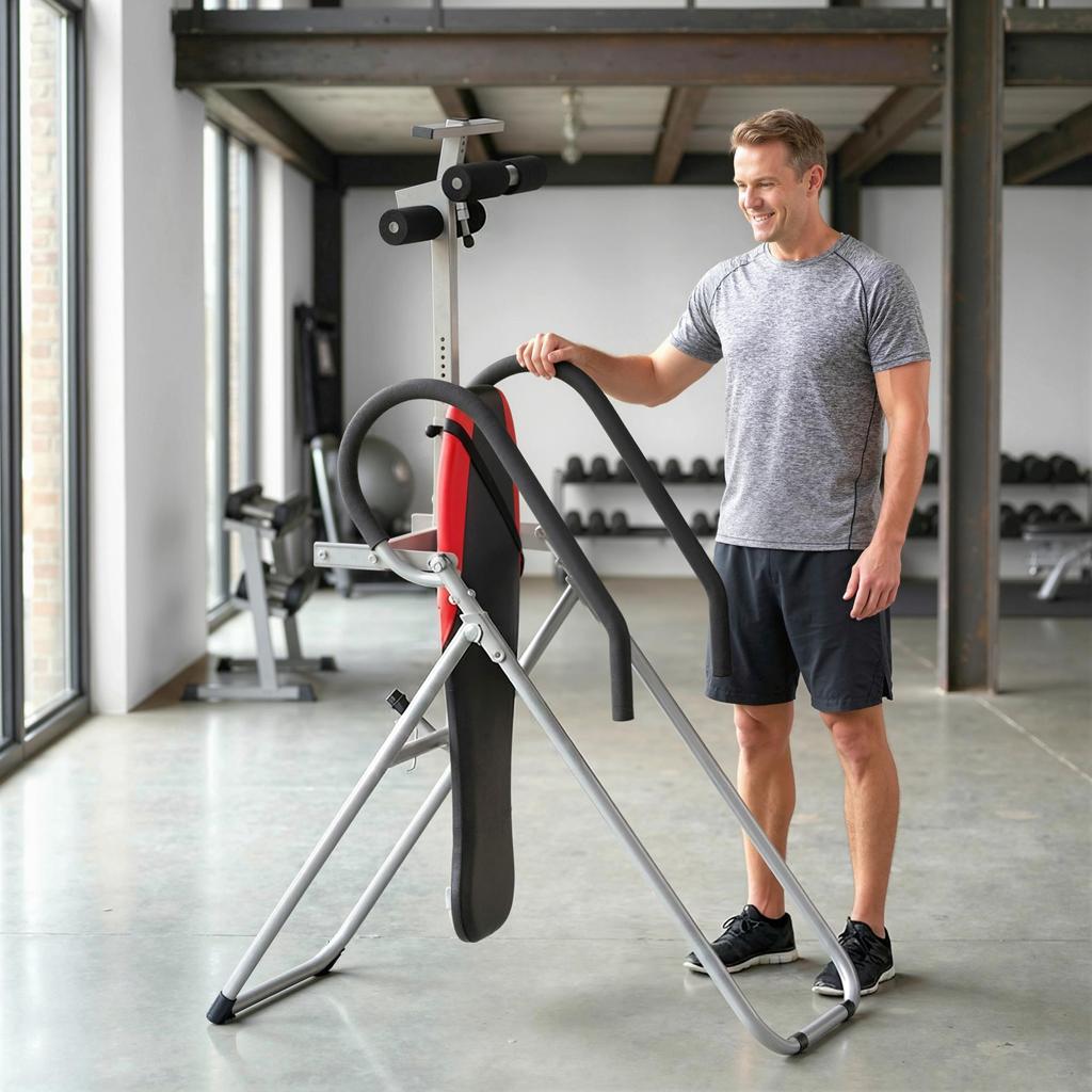 Inversion Bench, Foldable Inversion Table with Adjustable Ankle Lock, Safety Belt, Non-Slip