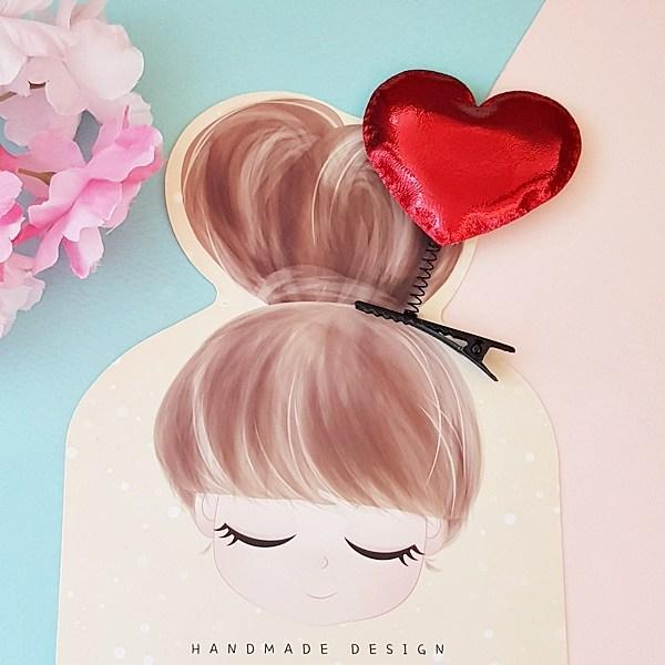 Kongine Ribbon 10 Heart Spring Pins Red Amusement Park Concert Group Event Rocking Sports Competition Cheering Hairpin