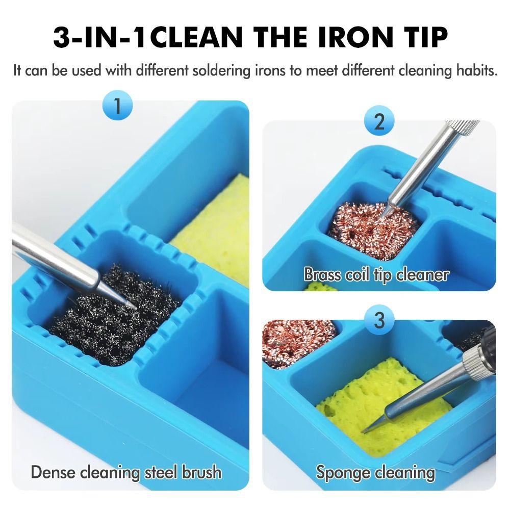 Silicone Tin Dross Collection Box Copper Wire Tin Storage Container  Soldering Iron Tips