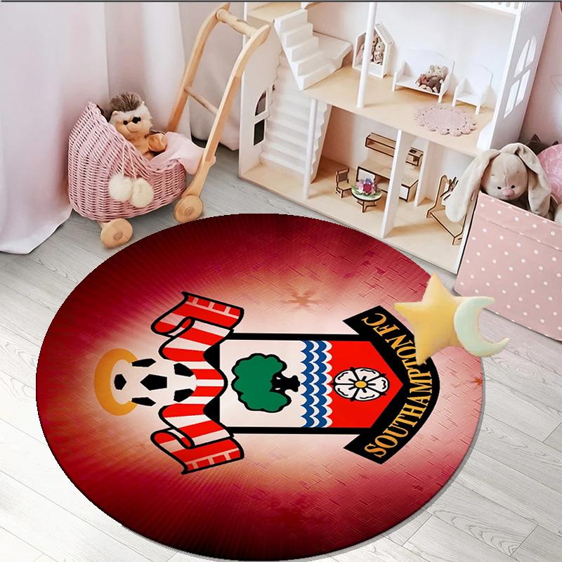 1PC Round Rug Fc Crest Design Printed Round Area Rug ,Rug For Home Office, Round Chair Rug, Decorative Carpet Fan Gifts Christmas Gift