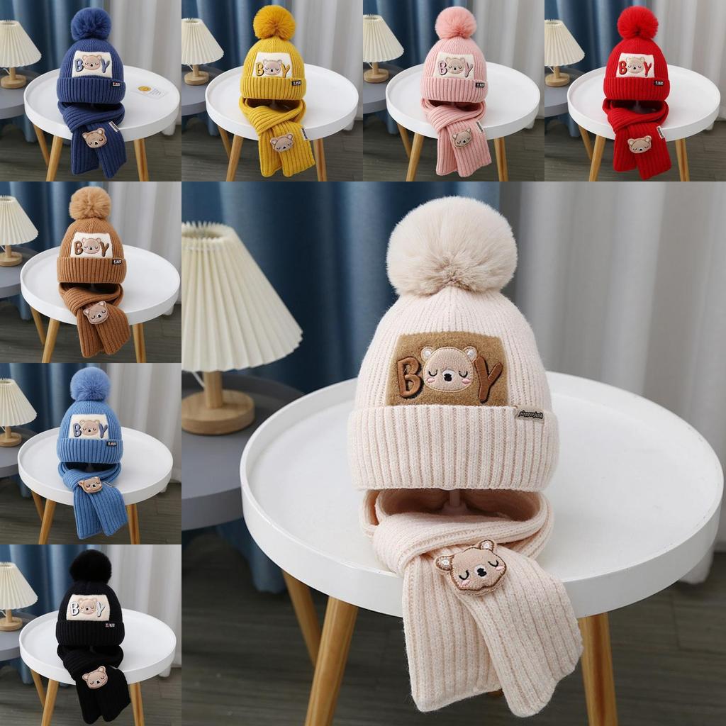 Childrens Knitted Hat And Scarf Set With Windproof Warmth For Winter Play