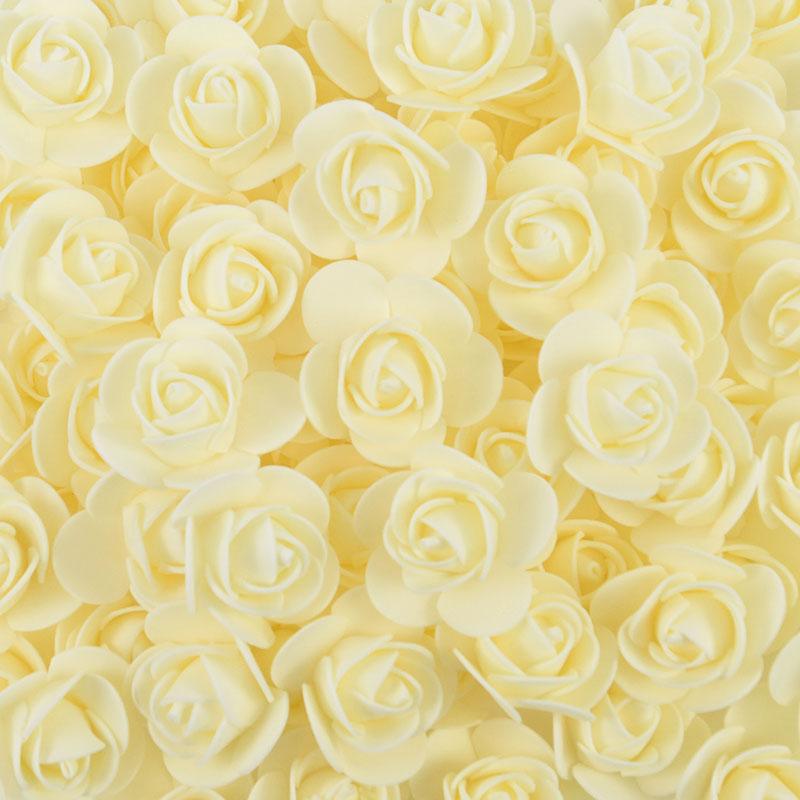 50/100/200Pcs 3.5cm PE Foam Rose Head Artificial Flower For Wedding Birthday Party Home Decor DIY Bear Rose Valentines Day Gifts