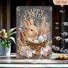 Metal Poster Easter Bunny Basket Home Decor Wall Art