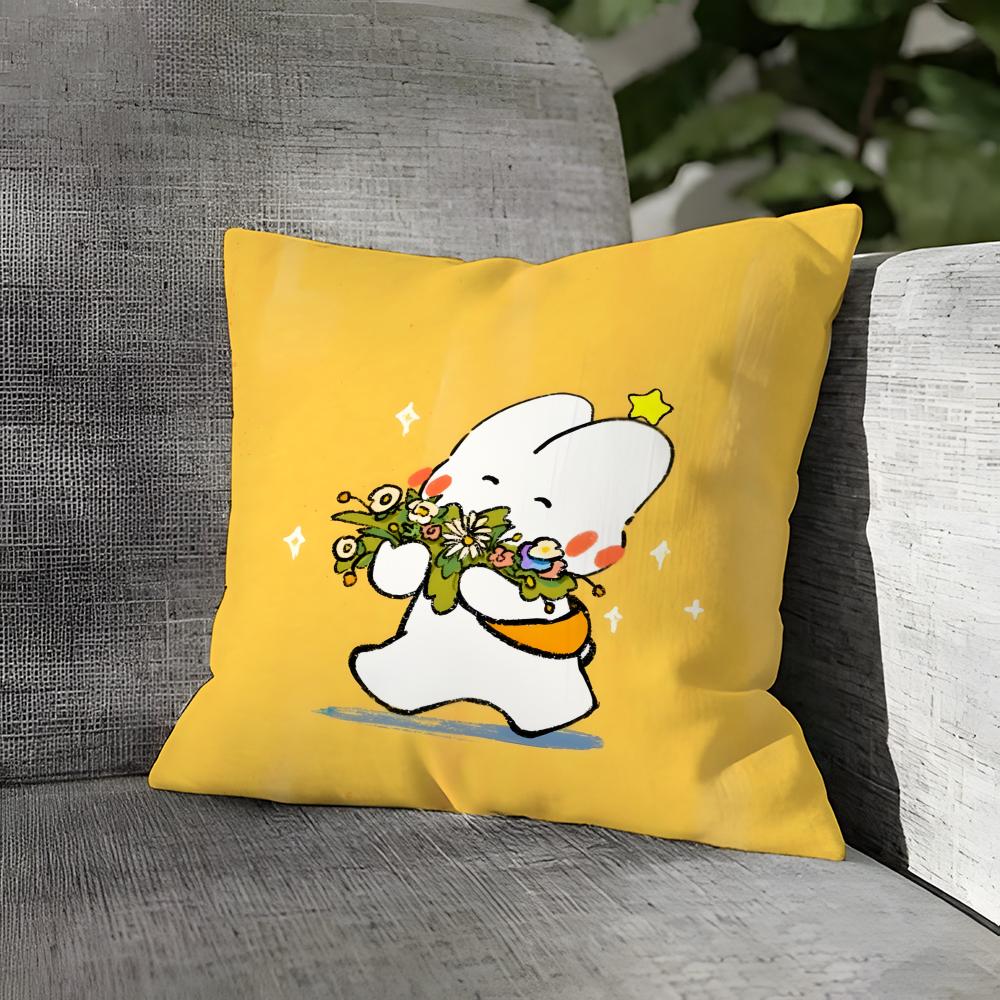 Cute Polar Bear Cartoon Pattern Pillow Case Linen Pillows Case Cushions Case Sofa Pillows Case Decor Home