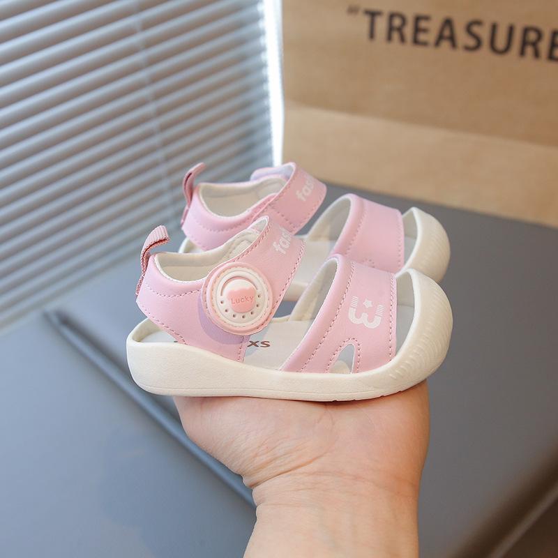 

Дитячі сітчасті сандалі з нековзною підошвою для 0-2 років, літнє взуття з м якою підошвою для хлопчиків та дівчаток Size 15-19, Min 5 pairs рожевий