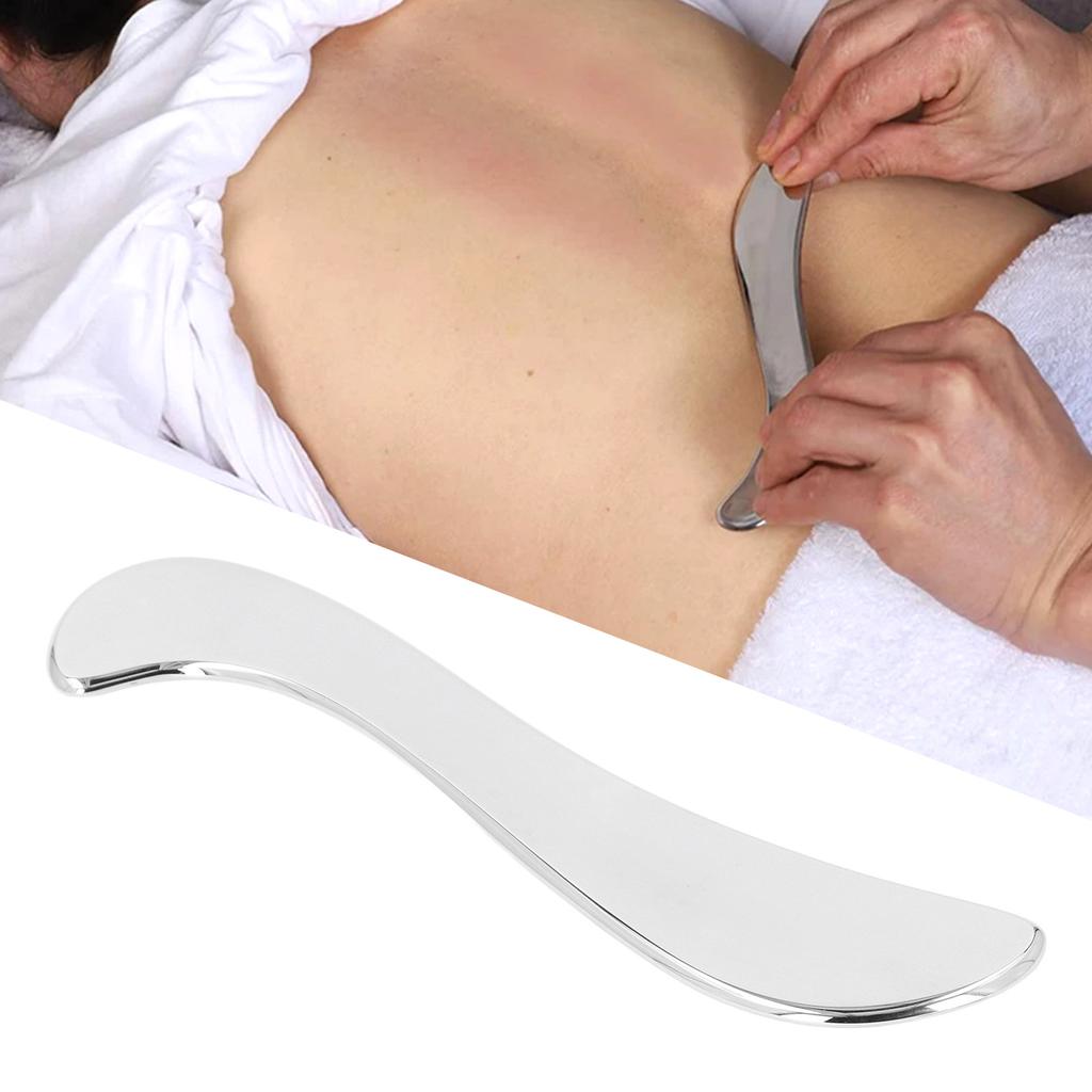 Stainless Steel Scraping Board Guasha Scraping Massage Tool S Shaped Stainless Steel Scraper Plate for Face Back Neck Calves Chest Muscles