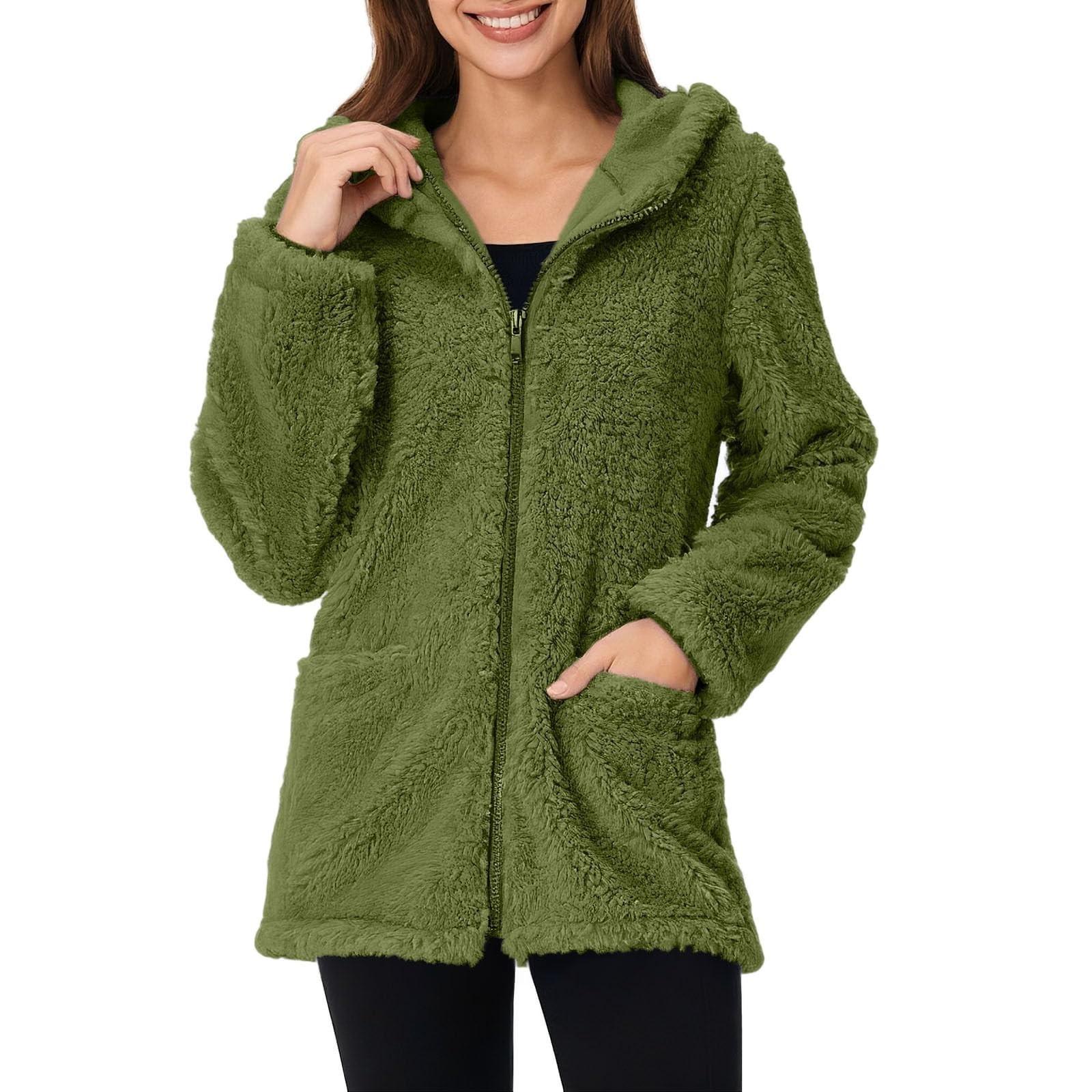 

Women s Fashion Casual Long Sleeve Fleece Zipper Hoodie Warm Sweatshirt Hooded Jacket L