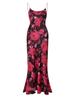 ZT6777 Sexy Printed Spaghetti Strap Slimming High Waist Maxi Dress