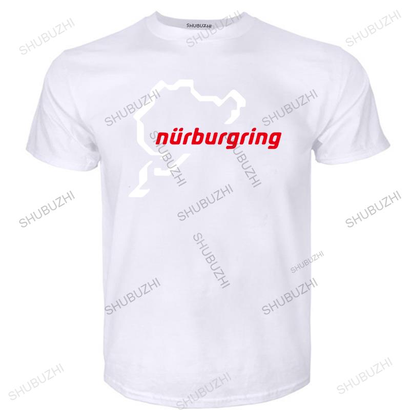 Herren Luxus Baumwoll T-Shirt Herren O-Ausschnitt T-Shirts heißer Verkauf Klassisches DesignAuto Die Rennstrecke Nürburgring Lockere Oberteile für ihn Übergröße