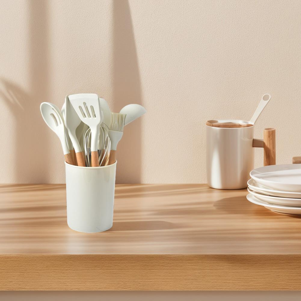 12Pcs Non-Stick Silicone Spatula Set with Wooden Handles Heat-Resistant Kitchen Utensils for Cooking and Baking
