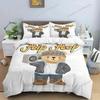 3D Print Bear Print Digital Polyester Bedding Sets,Girl's Boys Duvet Cover Set for Teens Queen Quilt Cover with Pillowcase963