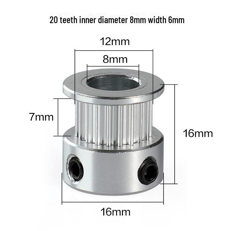 2GT-Steuerriemenscheibe: 16/20 Zähne, 5/8 mm Bohrung, 6 mm Riemenbreite für 3D-Drucker