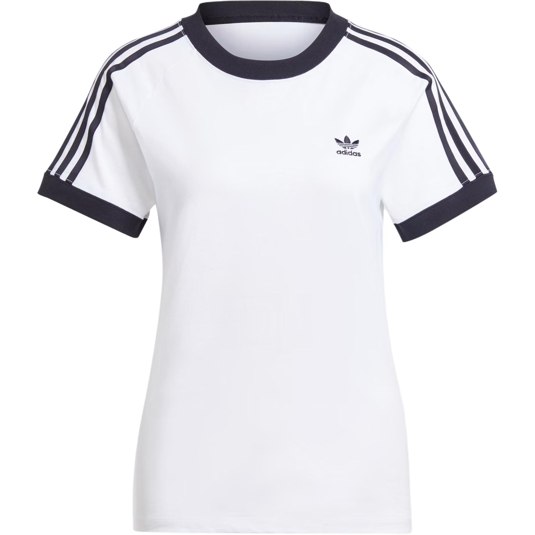 

Adidas Adicolor Classics Slim 3-полосатая футболка с рукавами на плечах женские топы белые IL3869 S