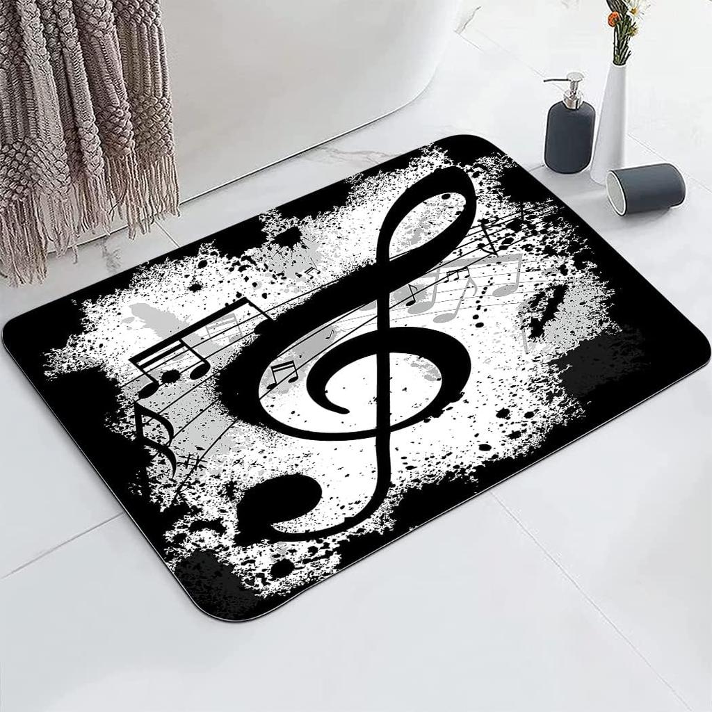 Cute Black Cat Bathroom Mat Non-Slip Super Carpet with Rubber Backing Fit Under Bathroom Doormat Floor Rugs Small Size Foot Pads