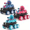 3 Pack Tank Monster Truck Toys: Friction Driven Push And Pull Toy Cars, Inertia Car Playset Stunt Toys, Suitable for Boys And Girls Ages 3-6