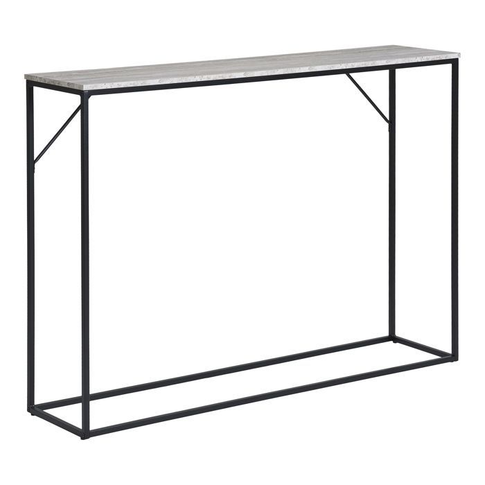 Console 110x26x80 Cm Grey Marble Effect and Metal - VITEA