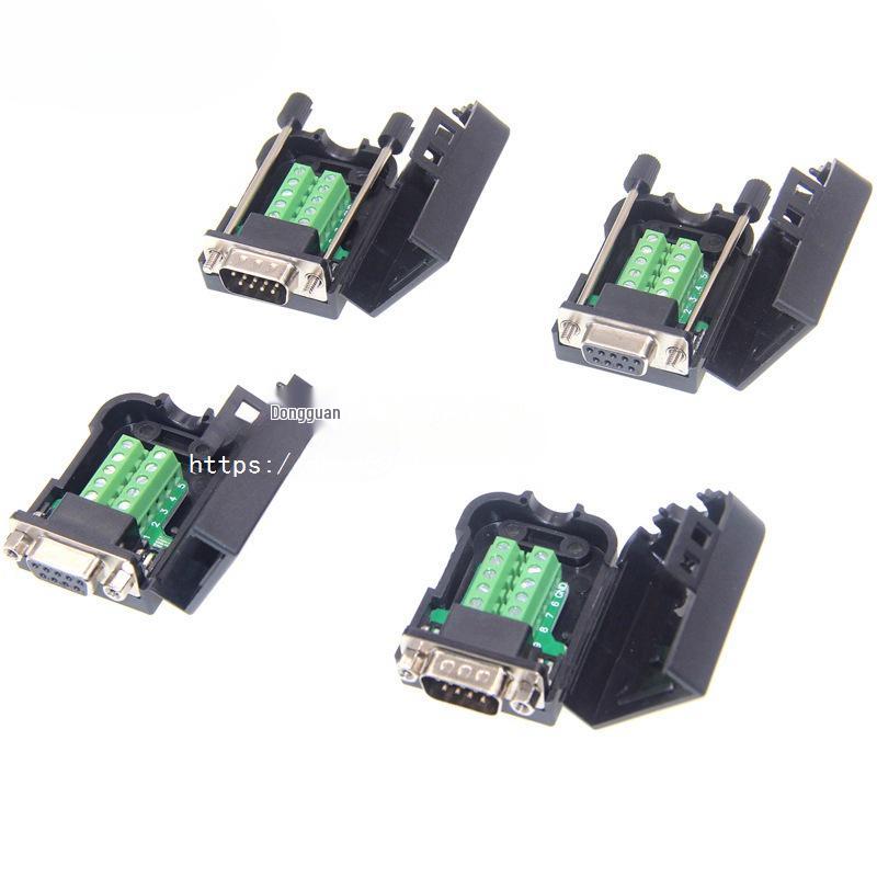 DB9 Male-Female Solderless Serial Port Cable Adapter with Shell — RS232/485 Terminal Plug