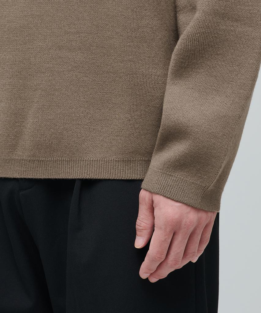 MUSINSA STANDARD Minimal Crew Neck Knit [Mocha]