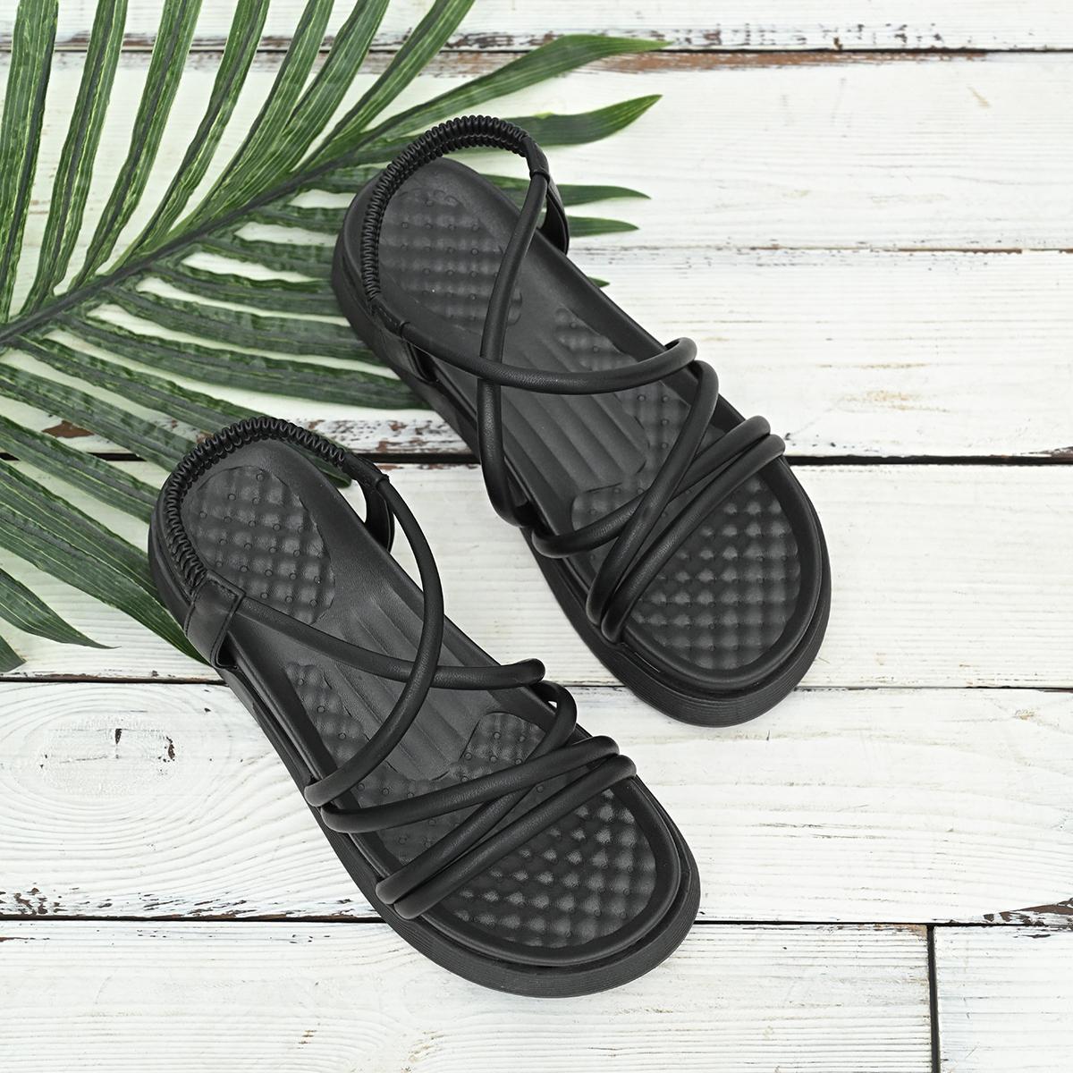 

New Fashion Platform Women Summer Wedge Heeled Sandals Woman Ankle Straps Thick Bottom Female Elastic Band Gladiator Sandals 41