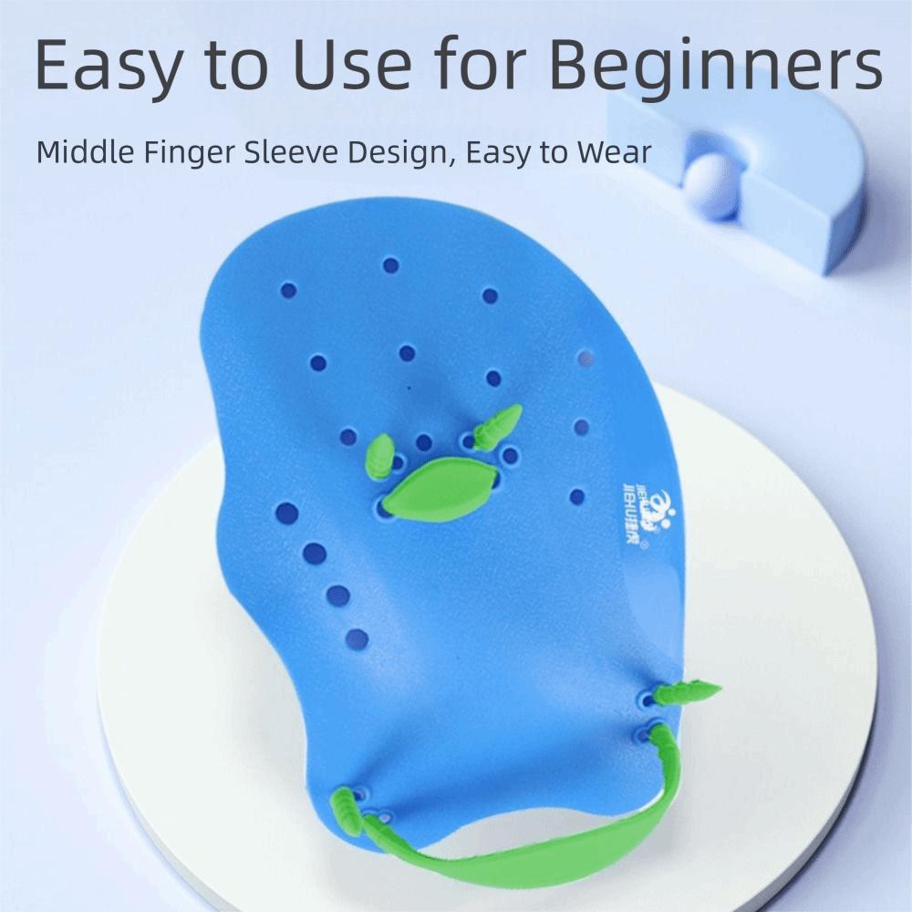 Flexible Swim Hand Paddles Adjustable Water Resistant Finger Webbed Paddle Frog Finger Drainage Holes Swimming Training Paddles