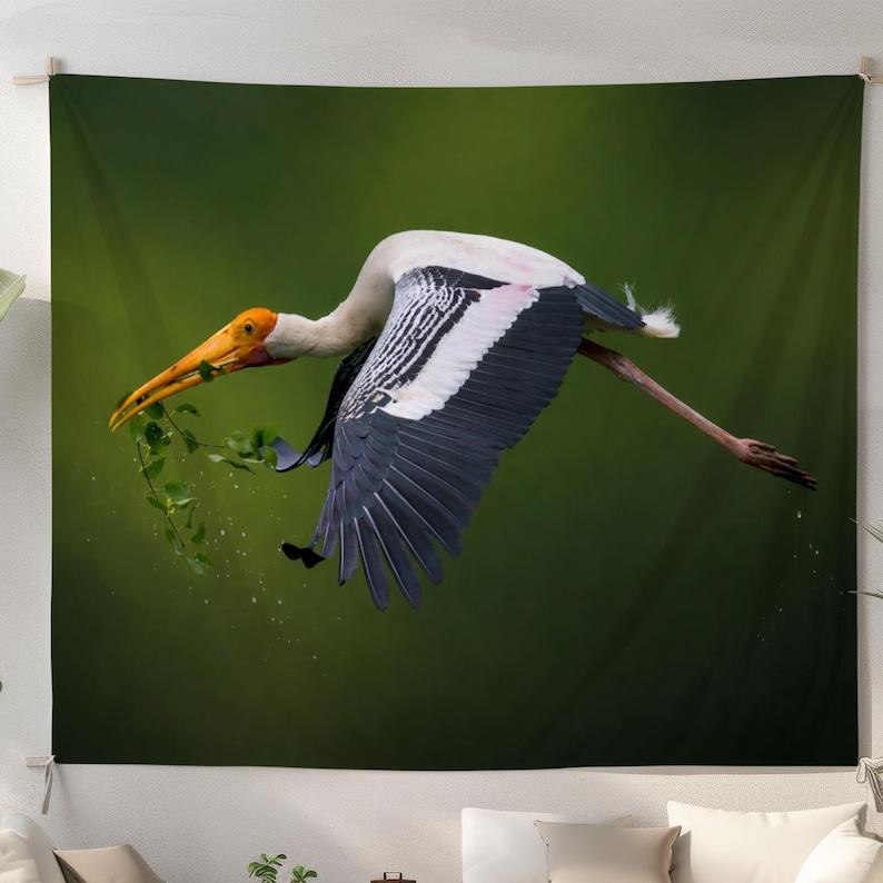 Flying stork tapestry 75x100 чёрный