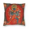 Cakrasavara Tantra Tibetan Buddhist Deity Pillowcase Polyester Linen Velvet Pattern Decor Throw Pillow Case Room Cushion Case