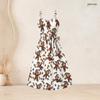 Women Plus Size Two Piece Set Long Sleeve Cropped Shrug Strappy Tie Waist Scarecrow Print White Long Dress