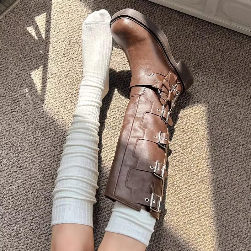 Neue Damen Stiefel Lange Socken Knielange Socken Baumwolle Weich Atmungsaktiv Herbst Winter Japanische JK Mode Strumpf Harajuku Hohe Socken