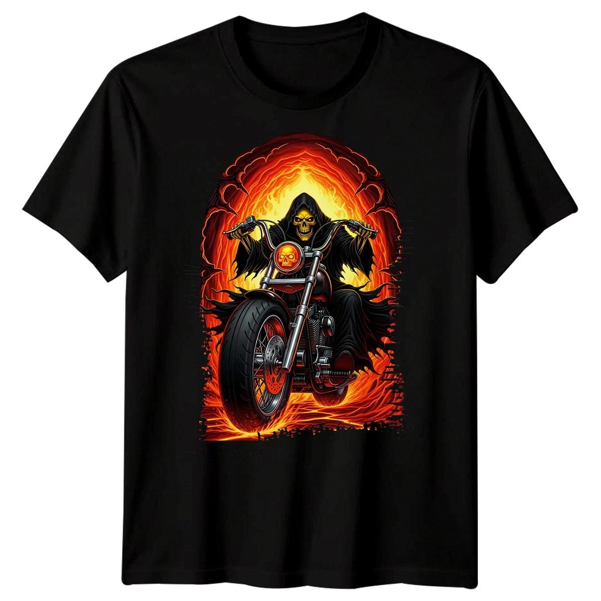 

Grim Reaper Dark Fantasy Biker Motorcycle Mens T shirt 2XL