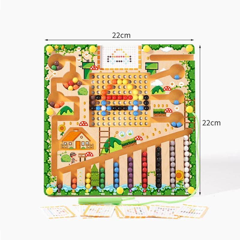 Magnetic Sorting Games Montessori Puzzle Toys Maze Board Learning Color Counting Number Classification Wooden Educational Toys