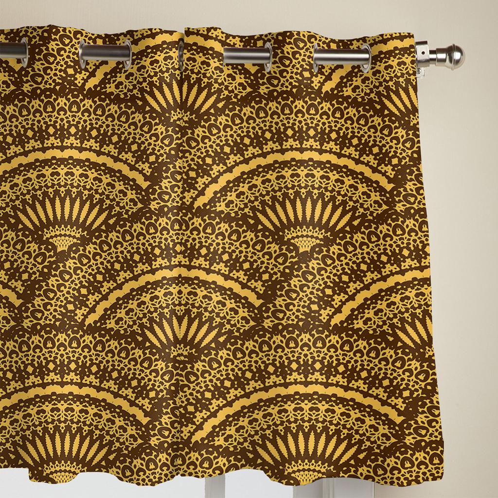 Złota Koronka Koronkowa Ciemnobrązowa Zasłona Okienna Sypialnia Salon Zasłony Okienne Dekoracja Kuchni Żaluzje Zasłona