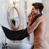 Floral Beard Catcher Cape Bib with Suction Cup Mirror Waterproof Hair Shave Apron Clean Care Dual Suction for Beard Grooming