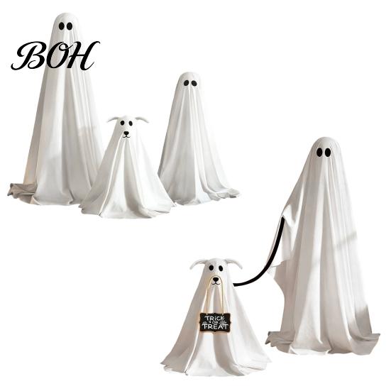 Mysterious Lawn Decorations for Party Halloween Ghost Dog Decoration, Spooky Ornament with LED Lights And Floating Decor Entryway Remote Control,
