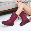 Women's Waterproof Mid-Calf Winter Boots - Non-Slip Thick Sole with Warm Velvet Lining, Plus Size Available