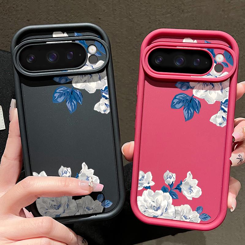 White Gardenia Floral Pattern Case For Google Pixel 10 Pro XL Shockproof Bumper Silicone Cover For Pixel 9A 9 8 7 Pro 8A 7A