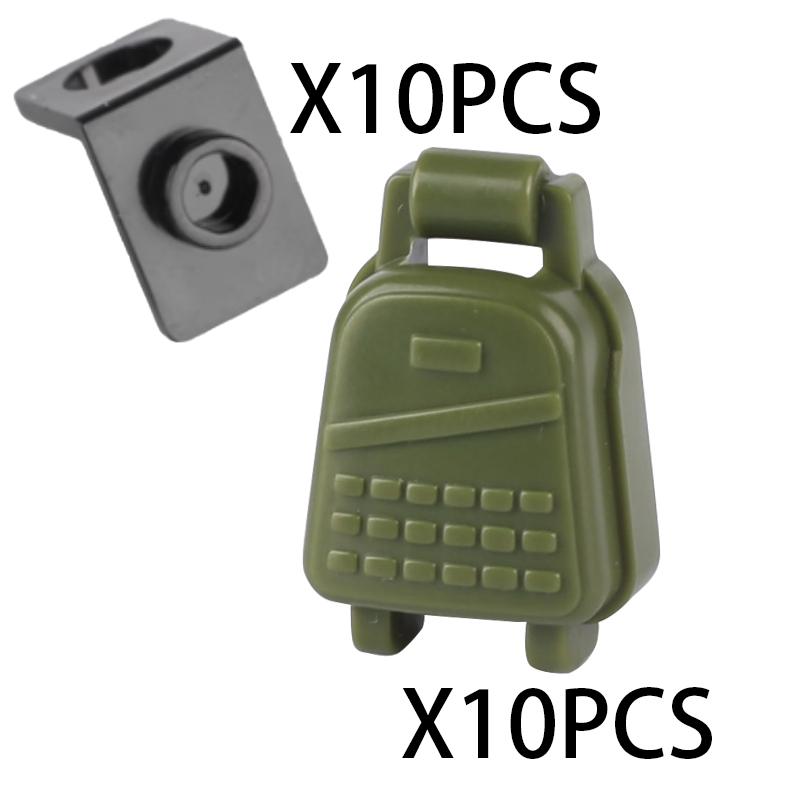 MOC Military SWAT Soldiers Building Blocks Accessories Set Medical Box Vest Backpack Bricks Kids Gift