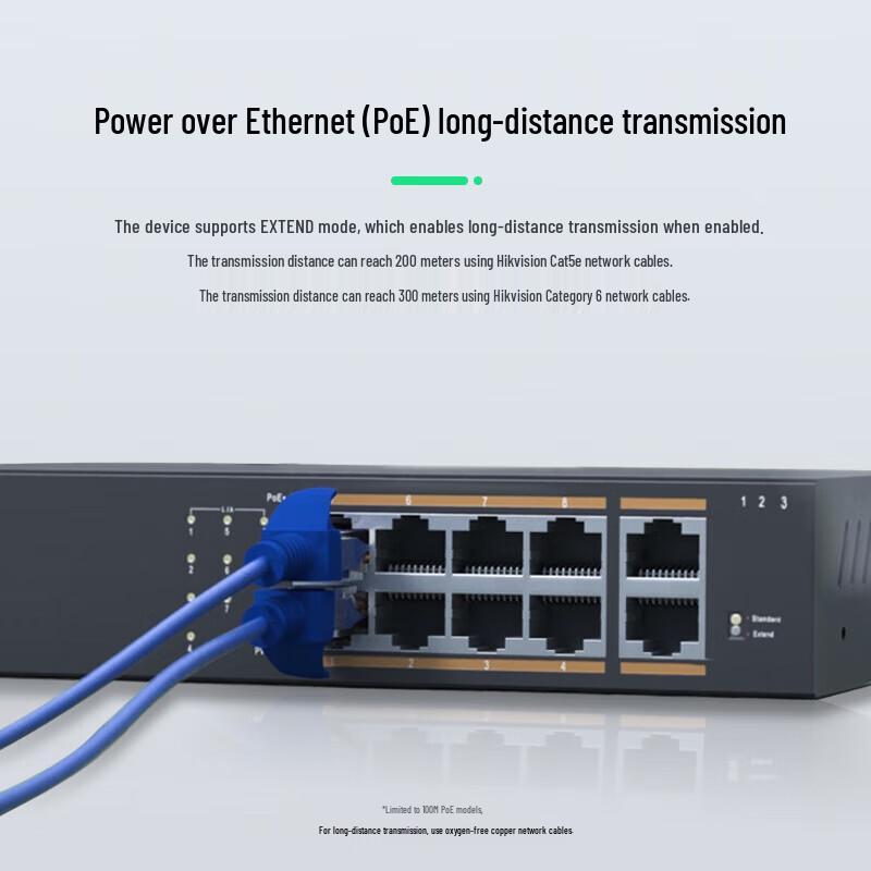 Hikvision Full Gigabit PoE Surveillance Switch CN plug (adapter included)