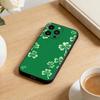 Lucky-Four-leaf Clover Phone Case For iPhone 17 16 15 14 13 12 Max Plus Silicone Black Cover
