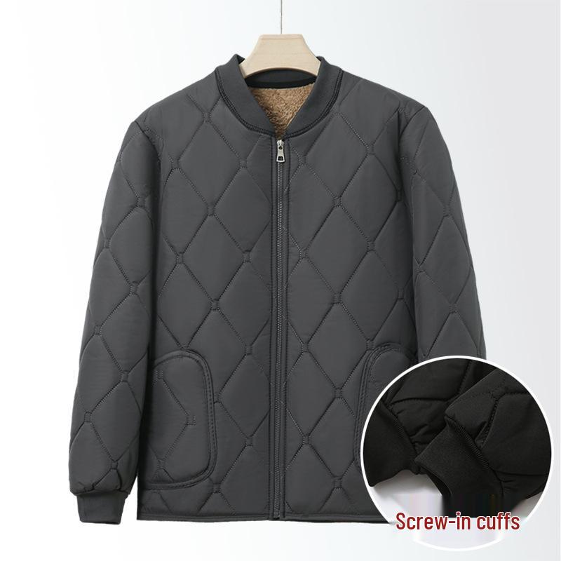 Men's Winter Cotton-Padded Jacket for Seniors - Fleece-Lined, Thickened, Warm, Ideal for Dad or Grandpa