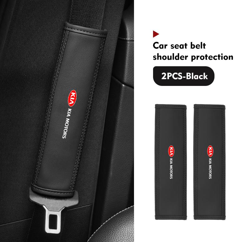 Leather Car Seat Belt Shoulder Protector Seat Belt Cover For KIA Sportage Rio Ceed Niro Soul Stonic Picanto ProceedEY1
