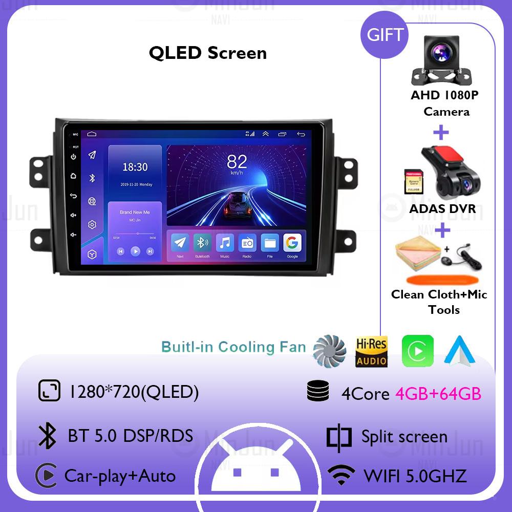Android 14 for Suzuki SX4 2006-2013 Car radio For Fiat Sedici multimedia player Autoradio GPS navigation Carplay SWC HeadUnit