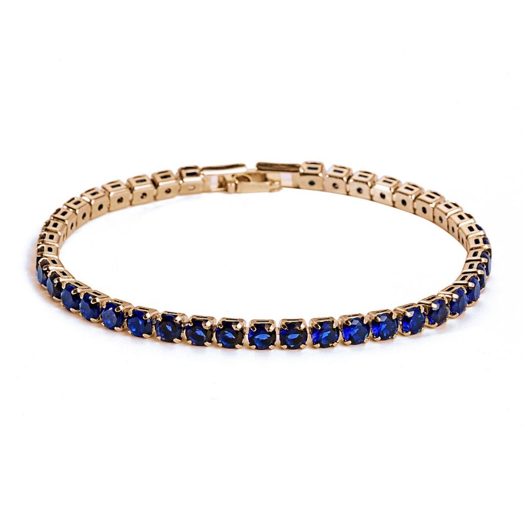 2022 New Fashion Free Shipping Copper Alloy Gold Plated 4MM Cubic Zirconia CZ Diamond Charm Tennis Bracelet for Women