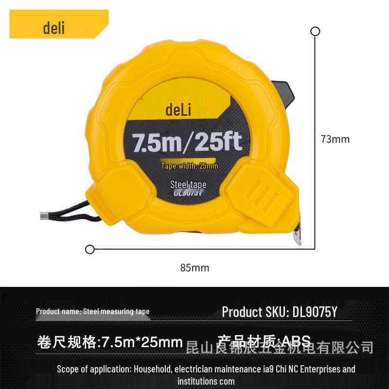 Deli Tools Steel Measuring Tape 3-10M | Dual Scale (Imperial/Metric) for Household & Woodworking