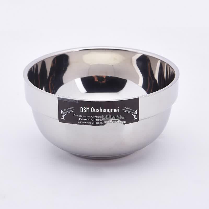 OSM 13cm 304 Stainless Steel Double-Layer Insulated Bowl Set (6-Pack)