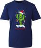 Frohe Weihnachten Kaktus Mit Lichtern T-Shirt Weihnachtsmannmütze Weihnachten Xmas Lichter Tee Oberteil
