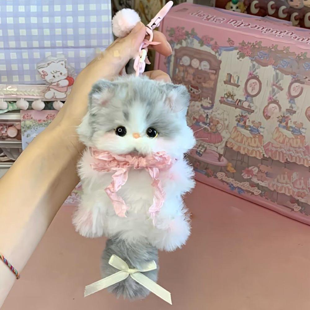 Handmade Twisty Stick Little Cat Pendant Plush Twist Bar Kitten Doll Toy DIY Material Package