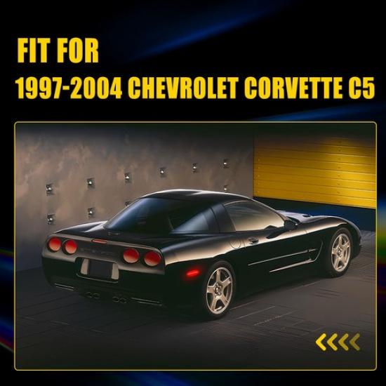 Red Lens LED Rear Fender Side Marker Lights For 1997-04 Chevrolet Corvette C5 EV