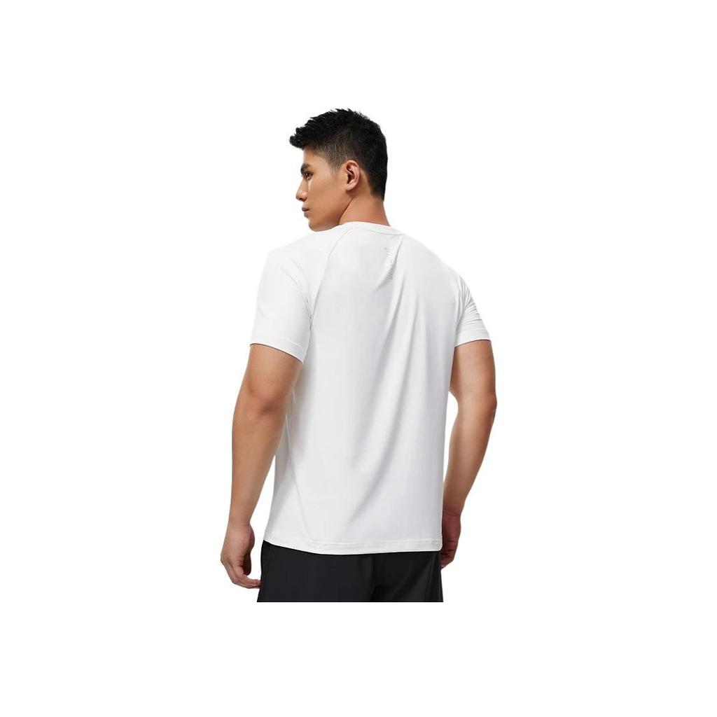 Li Ning Fitness Series Letter Print Sun Protection Quick Dry Round Neck Short Sleeve T-Shirt Men Tops Chuan-Stone-Gray ATST505-2