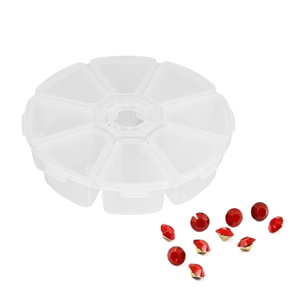 8 Grids Empty Nail Art Decoration Rhinestone Gem Bead Container Nail Supplies Storage Box